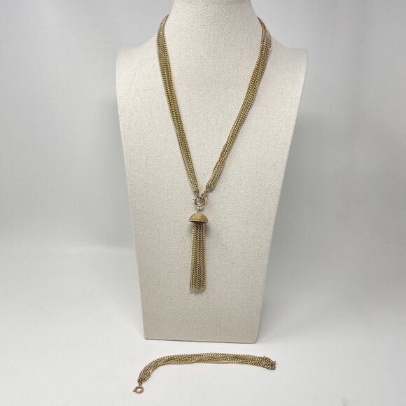 Sarah Coventry Long‎ Tassel Necklace Convertible Adjustable Gold-Tone Vintage - Picture 3 of 9